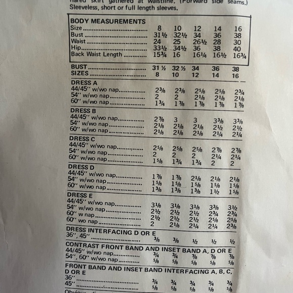 Vogue’s Vintage Basic Design Dress Sewing Pattern 1017 Size 12 Maxi Short Uncut - Picture 8 of 10